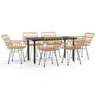 Tuinset met poly rattan en gehard glas voor eenvoudige schoonmaak - Tuinsets