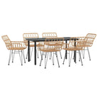 Tuinset met poly rattan en gehard glas voor eenvoudige schoonmaak - Tuinsets