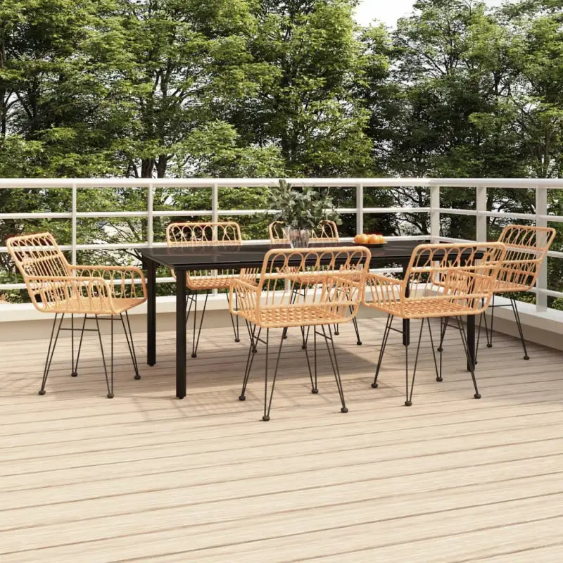 Tuinset met poly rattan en gehard glas voor eenvoudige schoonmaak - Tuinsets
