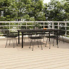 Tuinset met poly rattan en gehard glas voor eenvoudige schoonmaak - Zwart / 200 cm tafellengte - Tuinsets