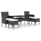 Tuinset met poly rattan en gehard glas voor stijlvolle buitenruimte - Tuinsets