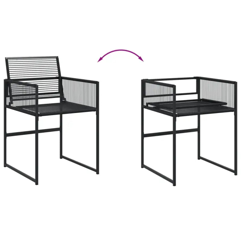 Tuinset met poly rattan en gemakkelijk schoon gehard glas - Tuinsets