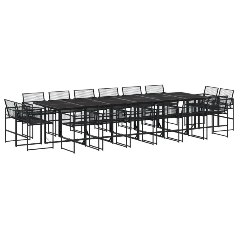 Tuinset met poly rattan en gemakkelijk schoon gehard glas - Tuinsets