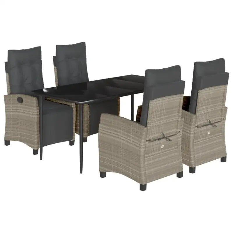 Tuinset met poly rattan en gemakkelijk schoon gehard glas - Tuinsets