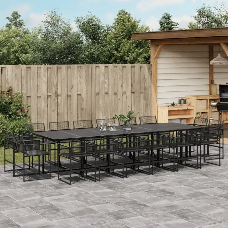 Tuinset met poly rattan en gemakkelijk schoon gehard glas - Tuinsets