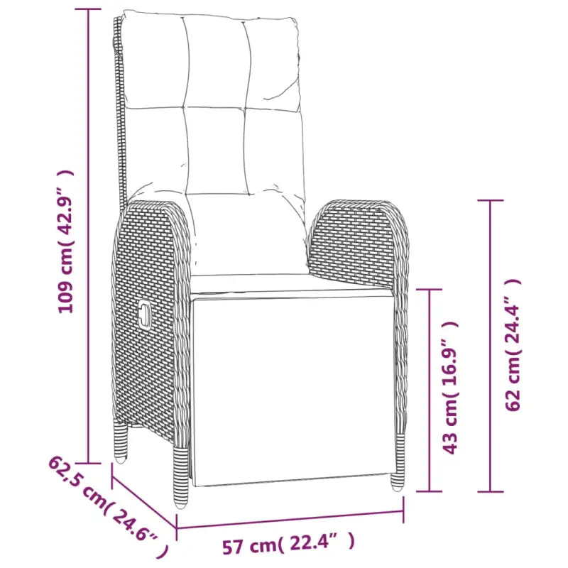 Tuinset met poly rattan en gemakkelijk schoon glas voor buiten plezier - Tuinsets