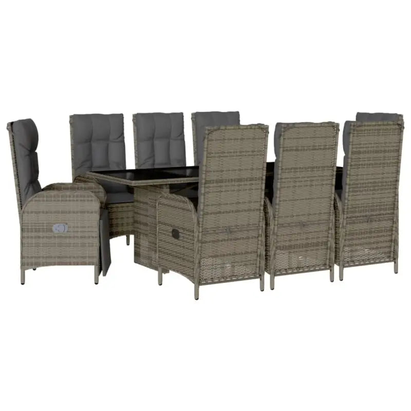 Tuinset met poly rattan en gemakkelijk schoon glas voor buiten plezier - Tuinsets