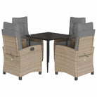Tuinset met poly rattan en gemakkelijk schoon glas voor terras en tuin - Tuinsets