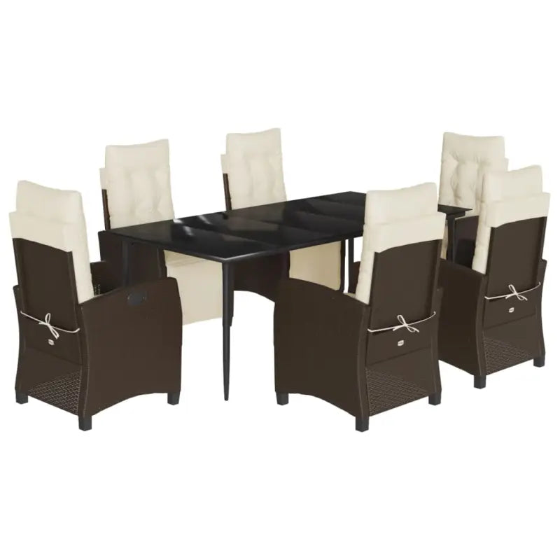 Tuinset met poly rattan en gemakkelijk schoon glazen tafel - Tuinsets