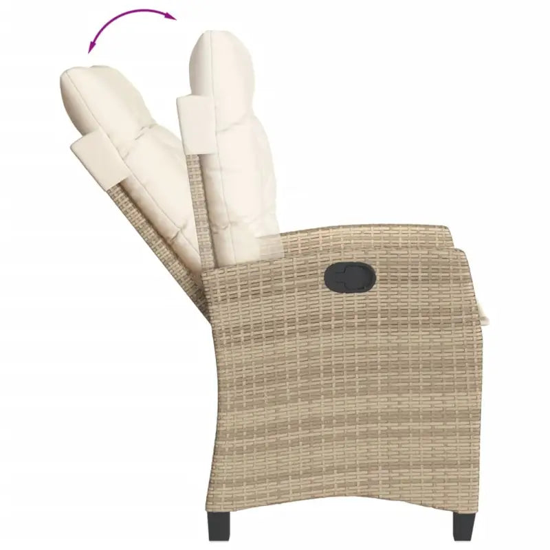 Tuinset met poly rattan en gemakkelijk schoon glazen tafelblad - Tuinsets