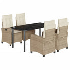 Tuinset met poly rattan en gemakkelijk schoon glazen tafelblad - Tuinsets