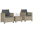 Tuinset met poly rattan en gepoedercoat staal voor buitenplezier - Lichtgrijs - Tuinsets