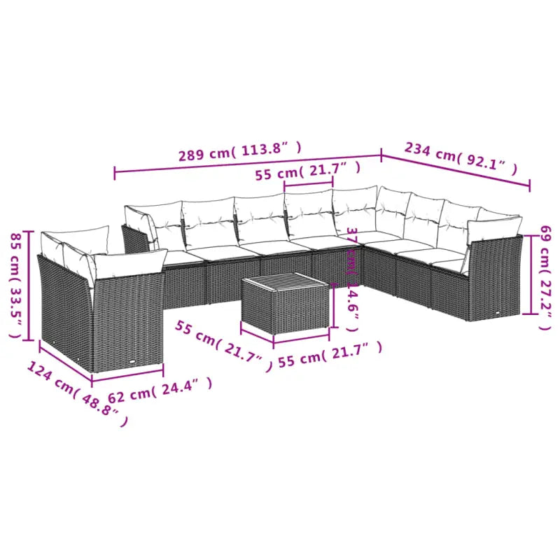 Tuinset met poly rattan en gepoedercoat staal voor buitenplezier - Tuinsets