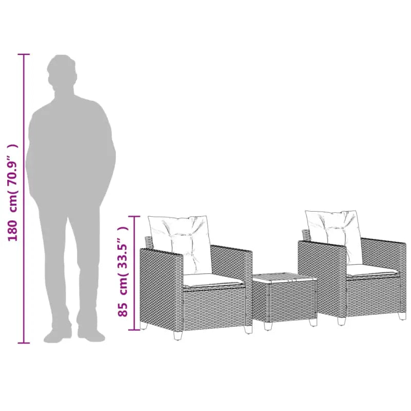 Tuinset met poly rattan en natuurlijke afwerking voor comfortabele zitervaring - Tuinsets