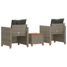 Tuinset met poly rattan en natuurlijke afwerking voor comfortabele zitervaring - Tuinsets