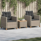 Tuinset met poly rattan en natuurlijke afwerking voor comfortabele zitervaring - Grijs / Rattan armleuning - Tuinsets