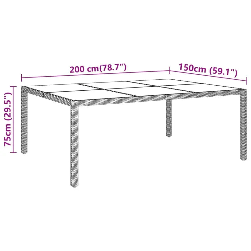 Tuinset met poly rattan en stalen frames in zwart materiaal - Tuinsets