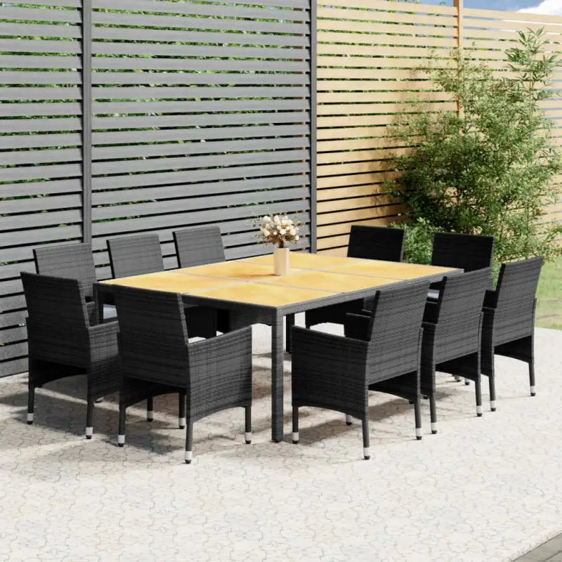 Tuinset met poly rattan en stalen frames voor een elegante buitenruimte - Grijs en bruin / 200 cm tafellengte - Tuinsets