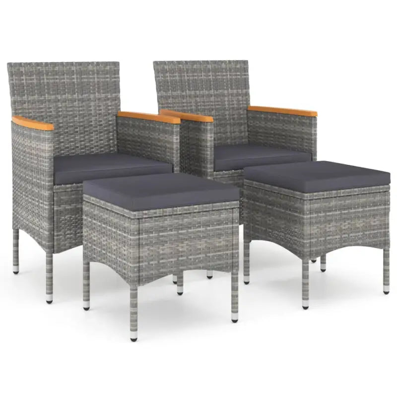 Tuinset met poly rattan en stevig stalen frame voor buitengebruik - Tuinstoelen