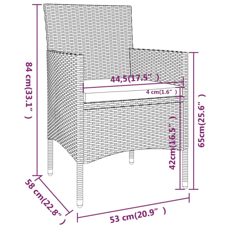 Tuinset met poly rattan en stevig stalen frame voor buitengebruik - Tuinstoelen