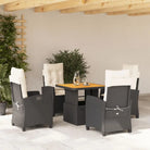 Tuinset met poly rattan en wasbare hoes voor een comfortabele zitervaring - 80 cm tafellengte / Zonder voetensteun