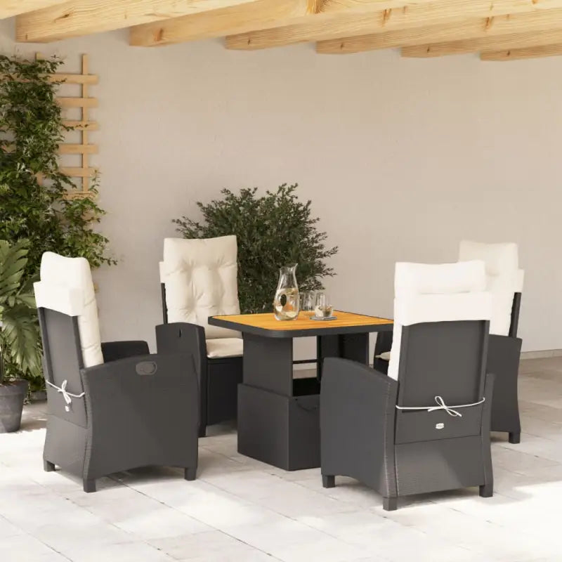 Tuinset met poly rattan en wasbare hoes voor een comfortabele zitervaring - 80 cm tafellengte / Zonder voetensteun