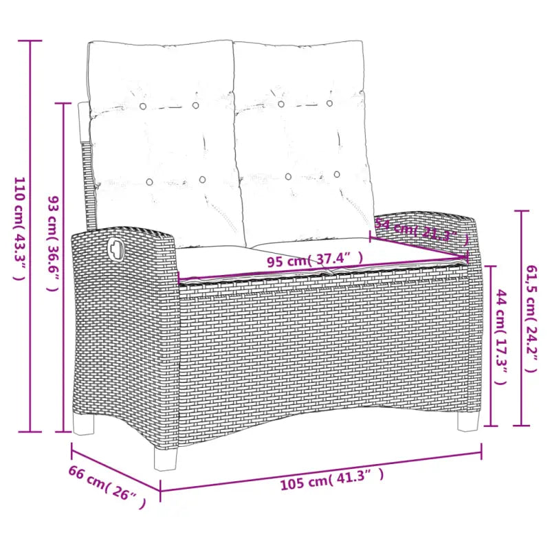 Tuinset met poly rattan en wasbare hoes voor een comfortabele zitervaring - Tuinsets