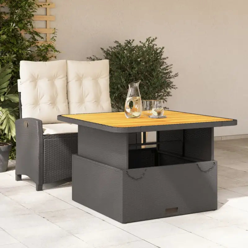 Tuinset met poly rattan en wasbare hoes voor een comfortabele zitervaring - 110 cm tafellengte / Zonder voetensteun