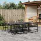 Tuinset met poly rattan gemakkelijk schoon en gehard glas passend voor buiten - Tuinsets