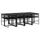 Tuinset met poly rattan gemakkelijk schoon en gehard glas passend voor buiten - Tuinsets
