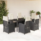 Tuinset met poly rattan voor comfortabele zitervaring en gemakkelijk schoonmaken - 160 cm tafellengte / Met voetensteun