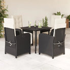 Tuinset met poly rattan voor comfortabele zitervaring en gemakkelijk schoonmaken - 80 cm tafellengte / Met voetensteun