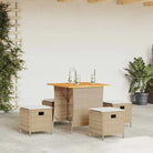 Tuinset met poly rattan voor een comfortabele zitervaring en eenvoudig schoonmaken - Beige / Crèmewit - Tuinsets