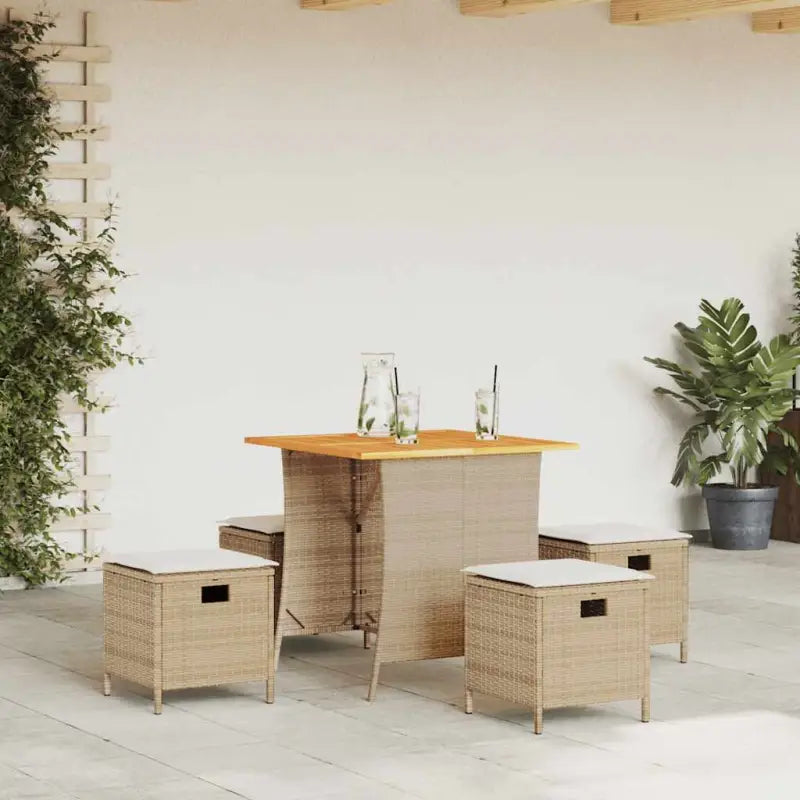 Tuinset met poly rattan voor een comfortabele zitervaring en eenvoudig schoonmaken - Beige / Crèmewit - Tuinsets