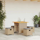 Tuinset met poly rattan voor een comfortabele zitervaring en eenvoudig schoonmaken - Beige / Lichtgrijs - Tuinsets