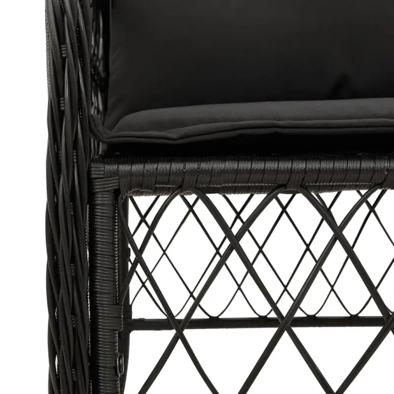Tuinset met poly rattan voor een comfortabele zitervaring in zwart materiaal - Tuinsets