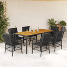 Tuinset met poly rattan voor een comfortabele zitervaring in zwart materiaal - Zwart / 190 cm tafellengte - Tuinsets