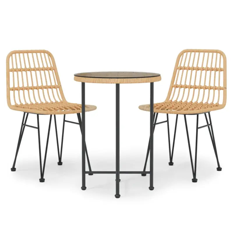 Tuinset met poly rattan voor een mooie uitstraling en eenvoudig schoonmaken - Bruin - Tuinsets