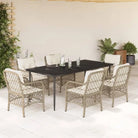 Tuinset met poly rattan voor gemakkelijk schoon en comfortabele zitervaring - 200 cm tafellengte / Puntige poot