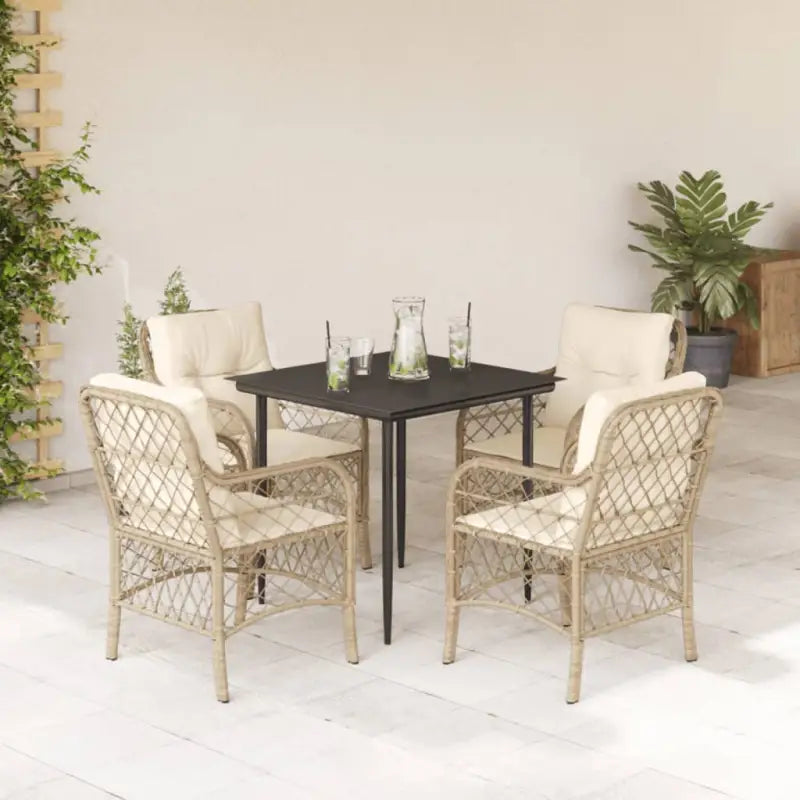 Tuinset met poly rattan voor gemakkelijk schoon en comfortabele zitervaring - Tuinsets