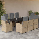 Tuinset met poly rattan voor gemakkelijke schoon en comfortabele zitervaring - 200 cm tafellengte / Met voetensteun