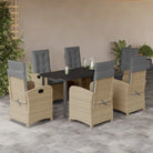 Tuinset met poly rattan voor gemakkelijke schoon en comfortabele zitervaring - 160 cm tafellengte / Met voetensteun