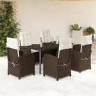 Tuinset met poly rattan voor gemakkelijke schoon en comfortabele zitervaring - 160 cm tafellengte / Met voetensteun