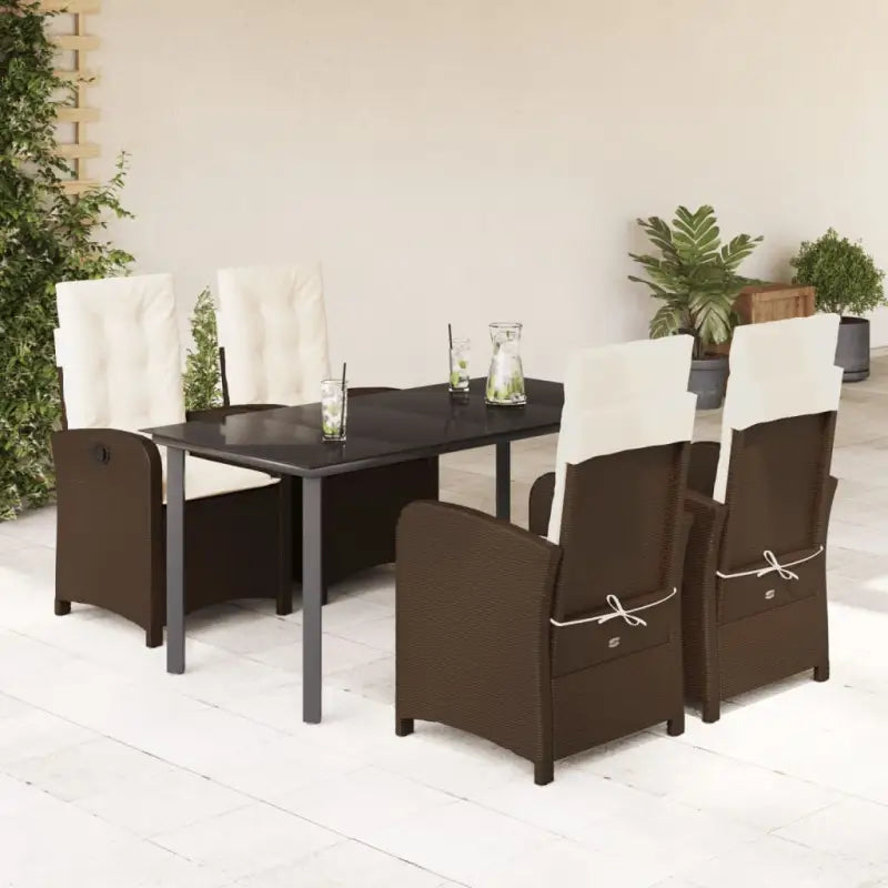 Tuinset met poly rattan voor gemakkelijke schoon en comfortabele zitervaring - Tuinsets