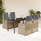 Tuinset met poly rattan voor gemakkelijke schoon en comfortabele zitervaring - 160 cm tafellengte / Zonder voetensteun