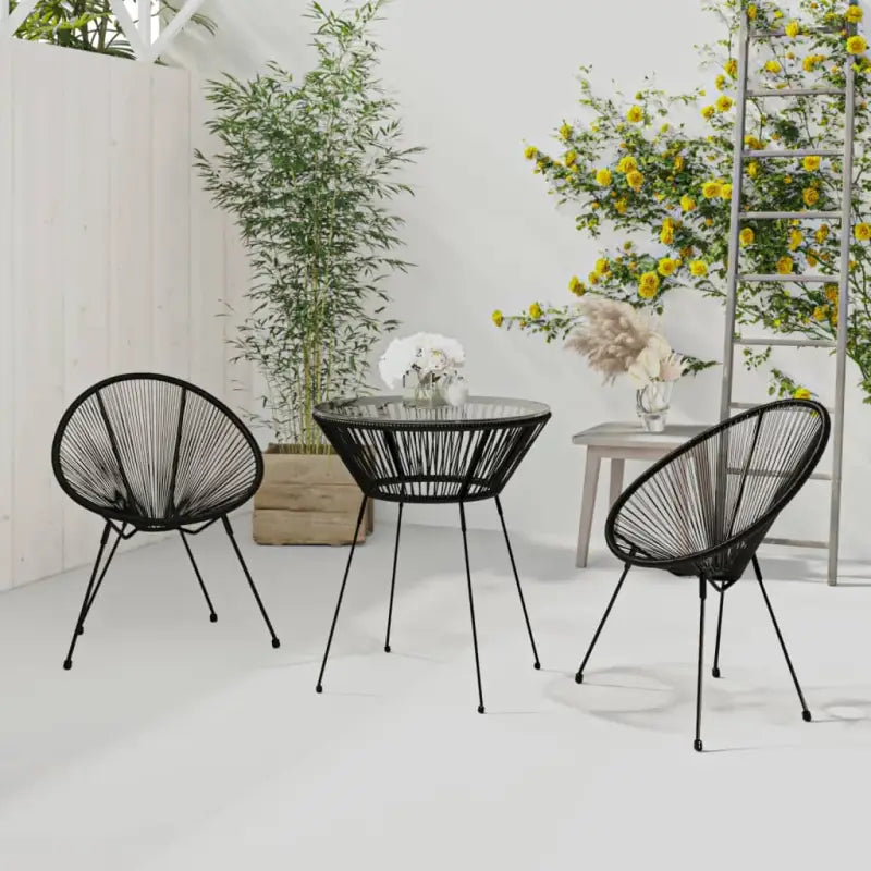 Tuinset met rattan look en gepoedercoat staal afmetingen - Tuinsets