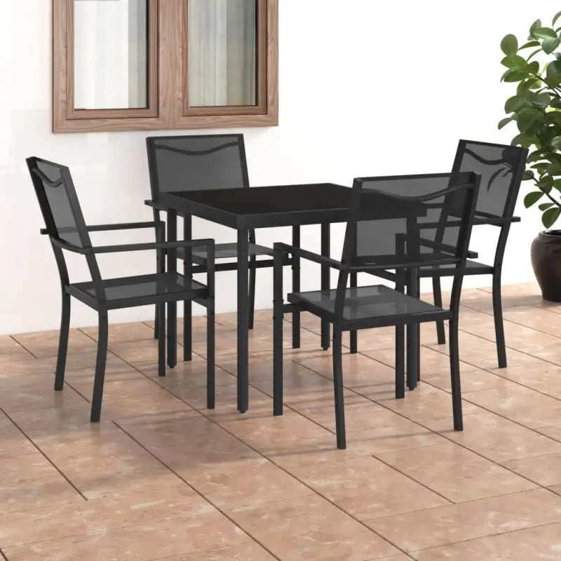 Tuinset met stalen frame en antraciet materiaal voor elegante buitenruimte - Tuinsets