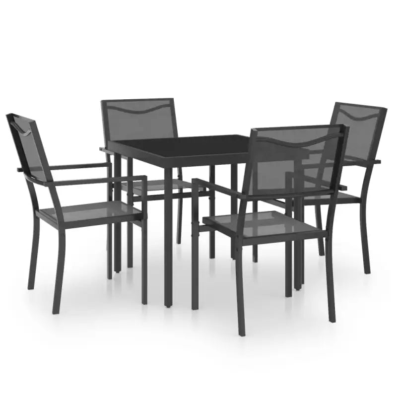 Tuinset met stalen frame en antraciet materiaal voor elegante buitenruimte - Tuinsets