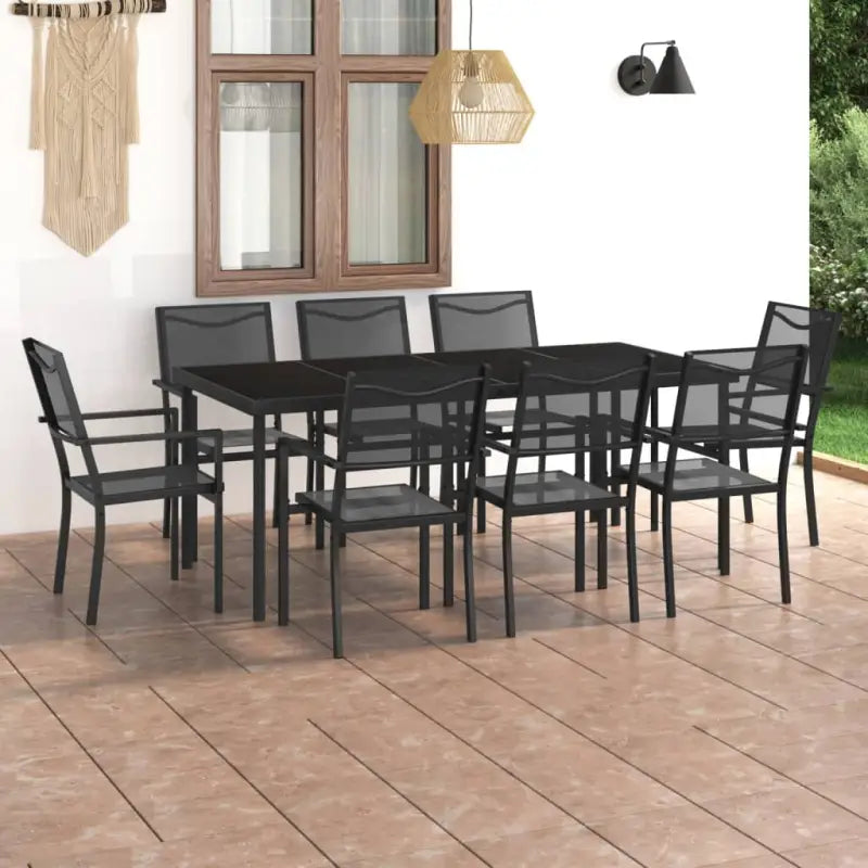 Tuinset met stalen frame en antraciet materiaal voor stijlvolle buitenruimte - Tuinsets