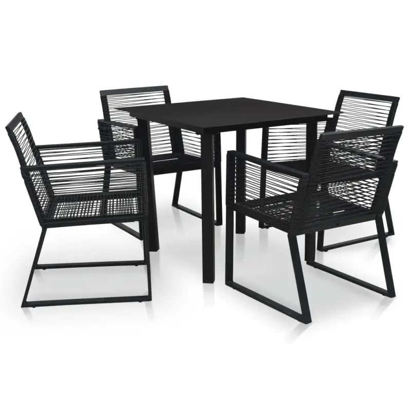 Tuinset met Stalen Frame en Glazen Tafel voor Buiten Gebruik - Tuinsets